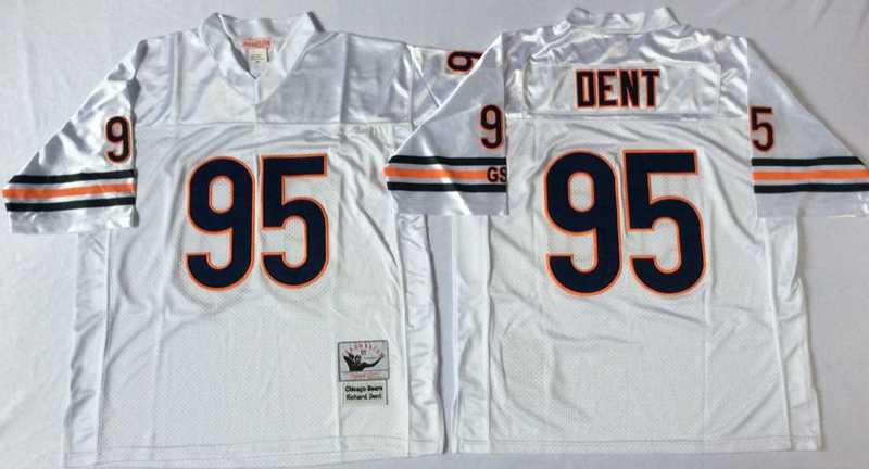 Bears 95 Richard Dent White M&N Throwback Jersey->nfl m&n throwback->NFL Jersey